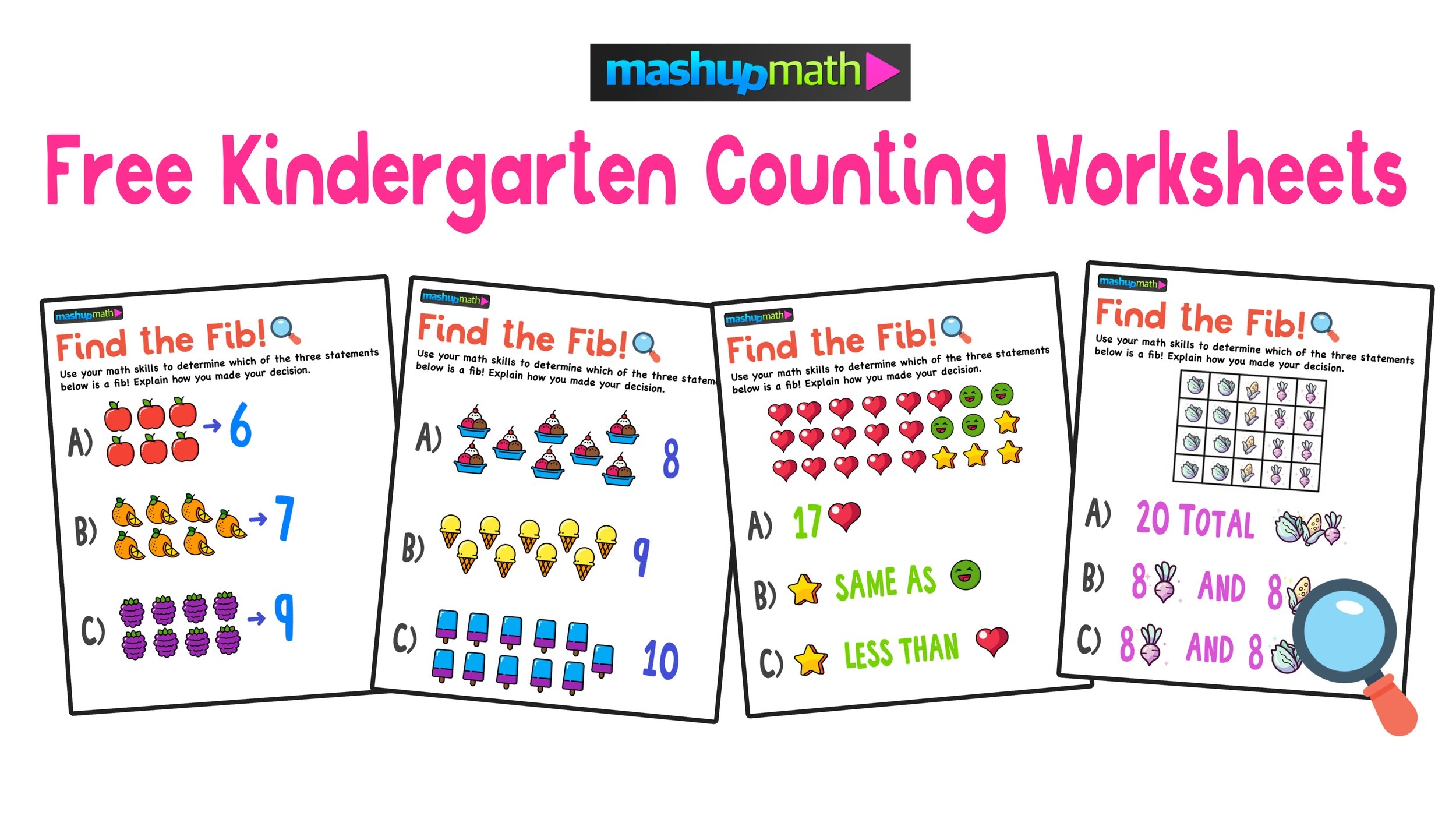 10 Free Counting Worksheets For Kindergarten Printable Mashup Math