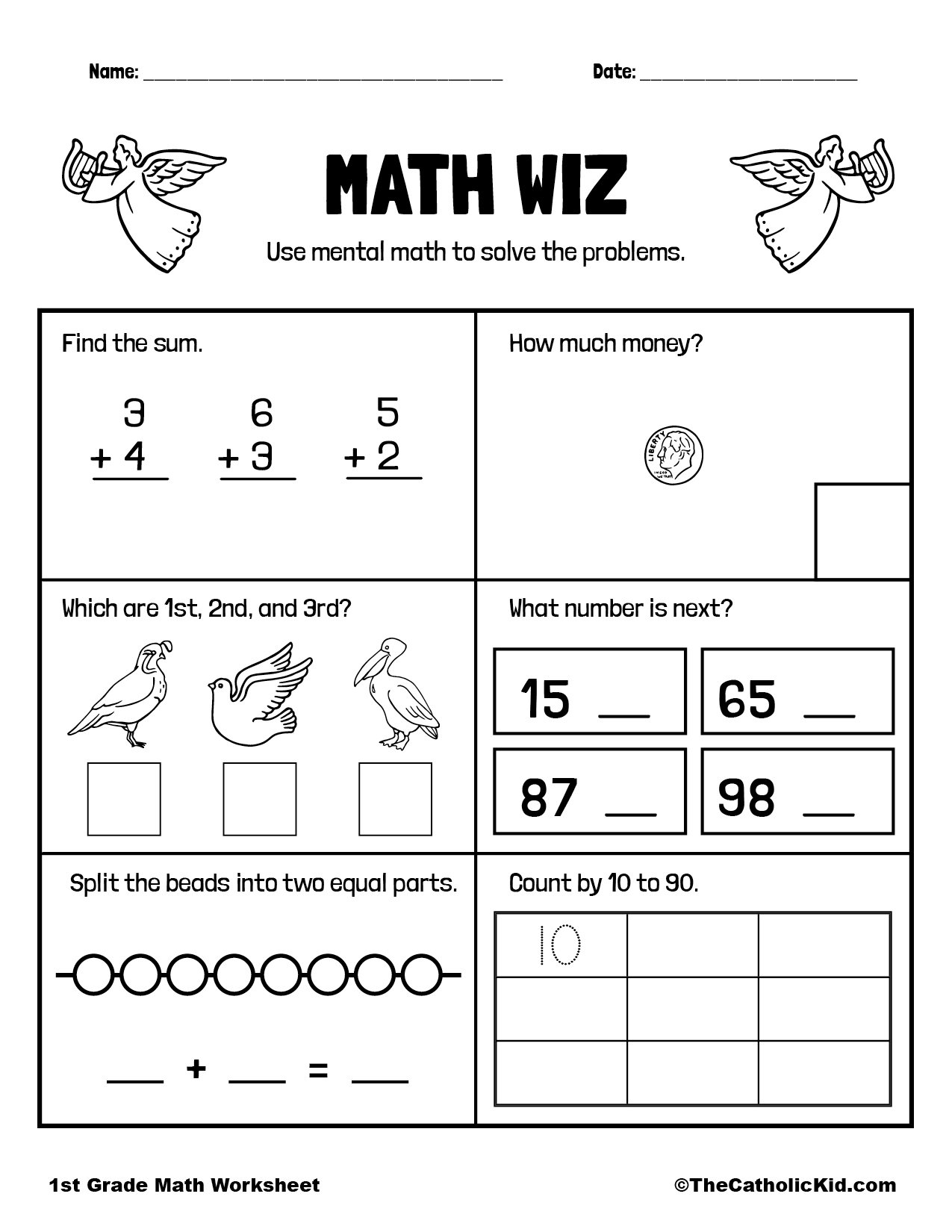 1st Grade Addition Catholic Worksheets TheCatholicKid