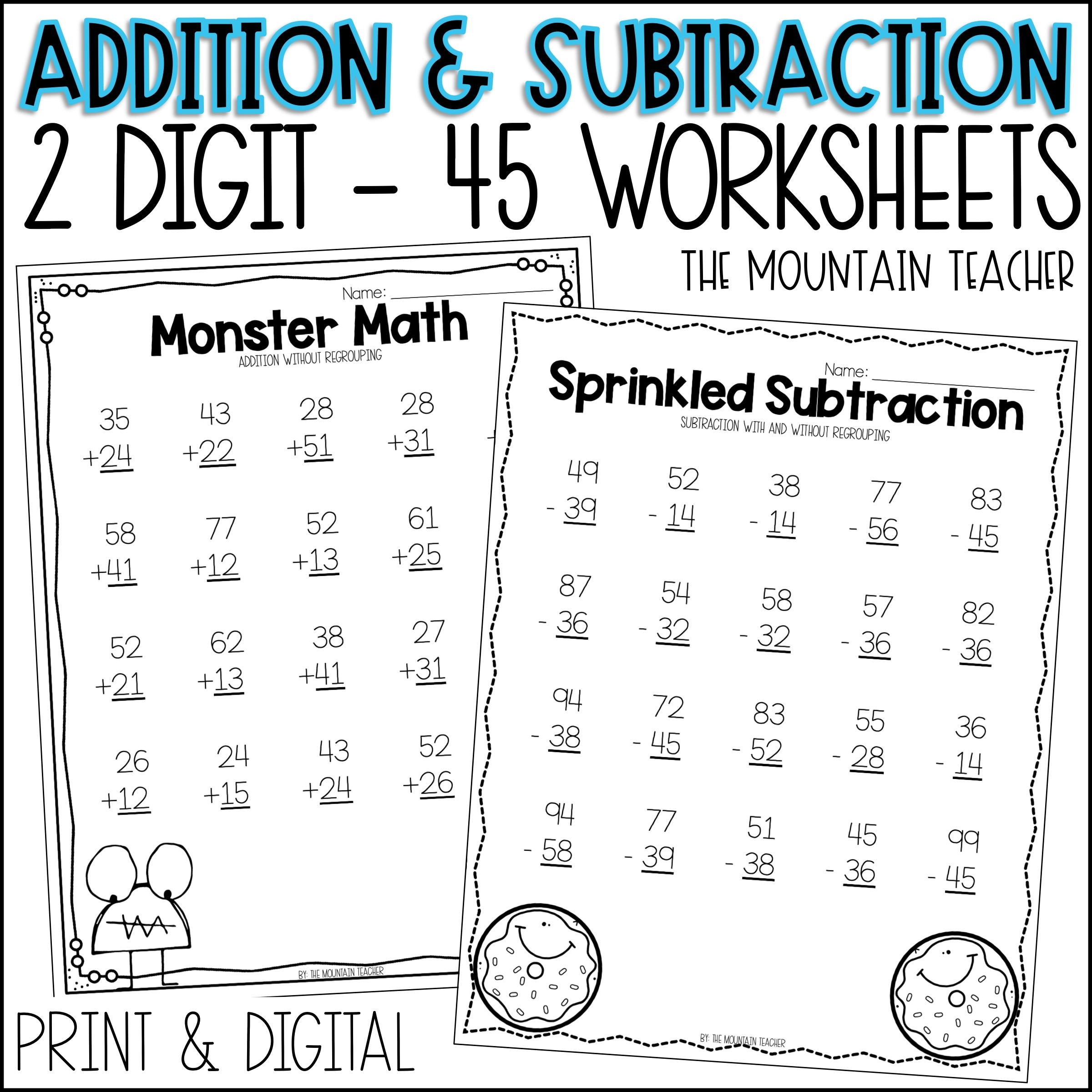 Double Digit Math Worksheets
