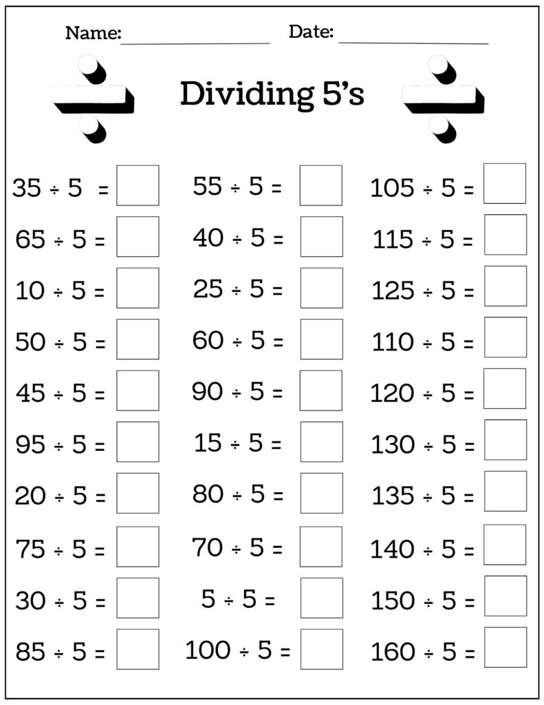 Math Multiplication And Division Worksheets