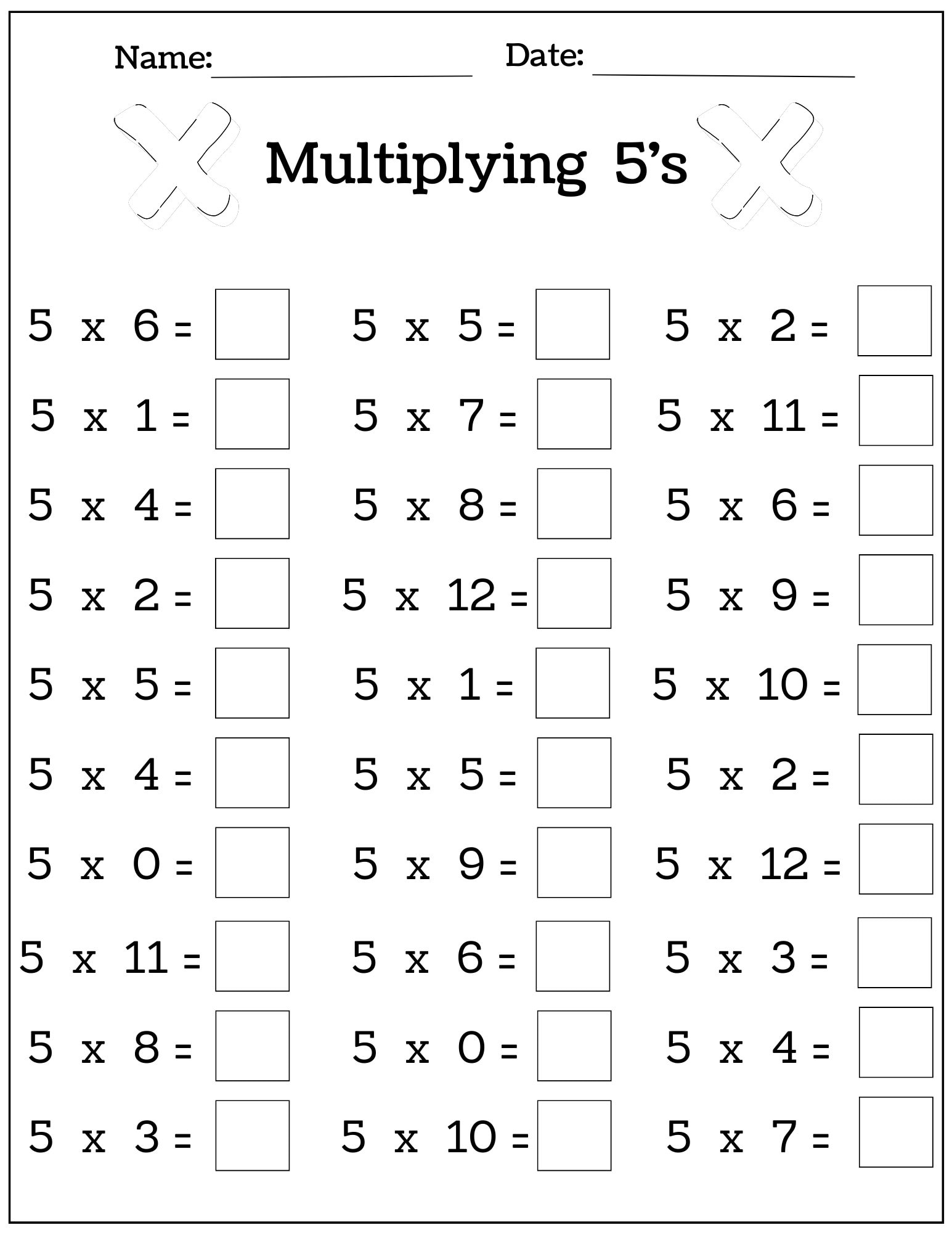 24 Printable Multiplication And Division Worksheets 1 12 Fill In 