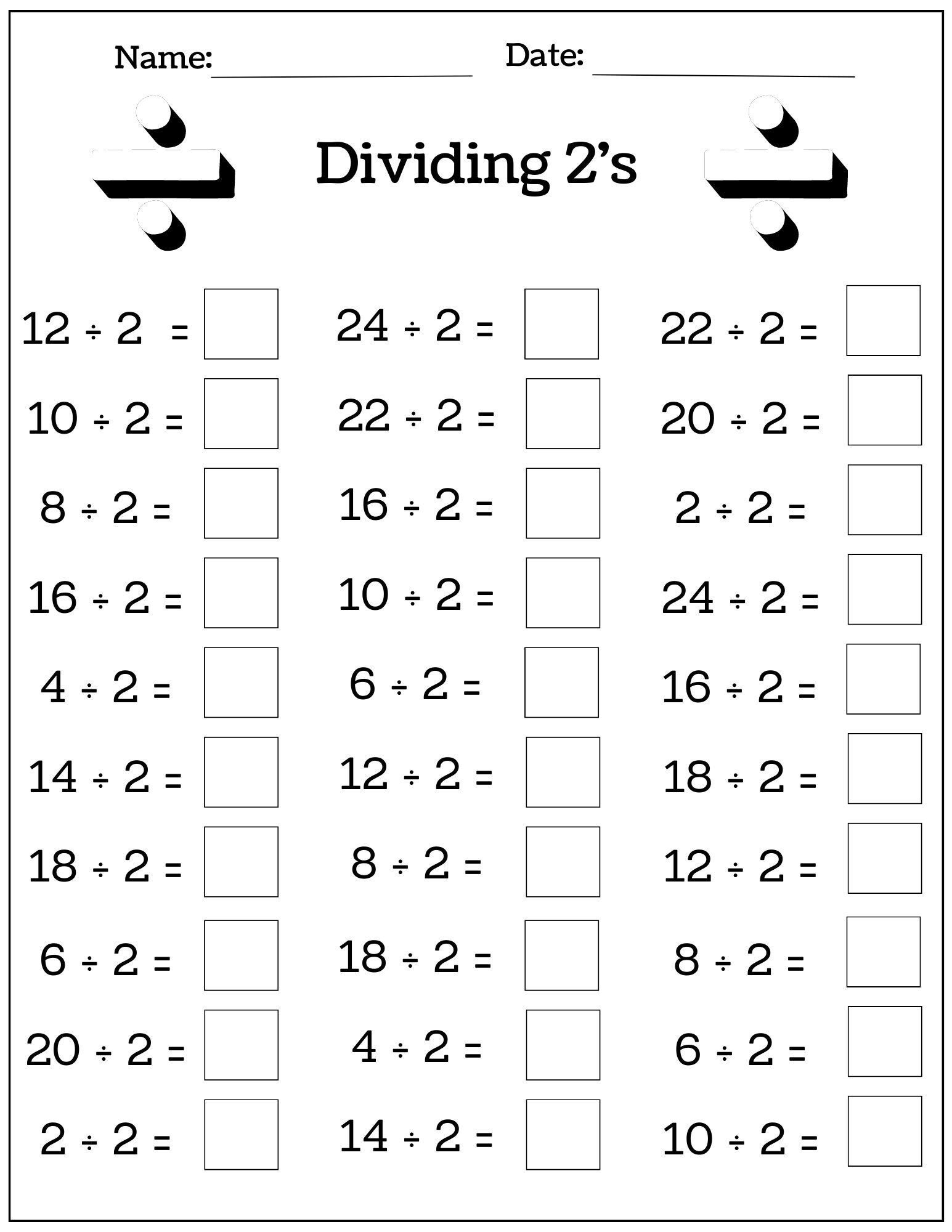 24 Printable Multiplication And Division Worksheets 1 12 Fill 