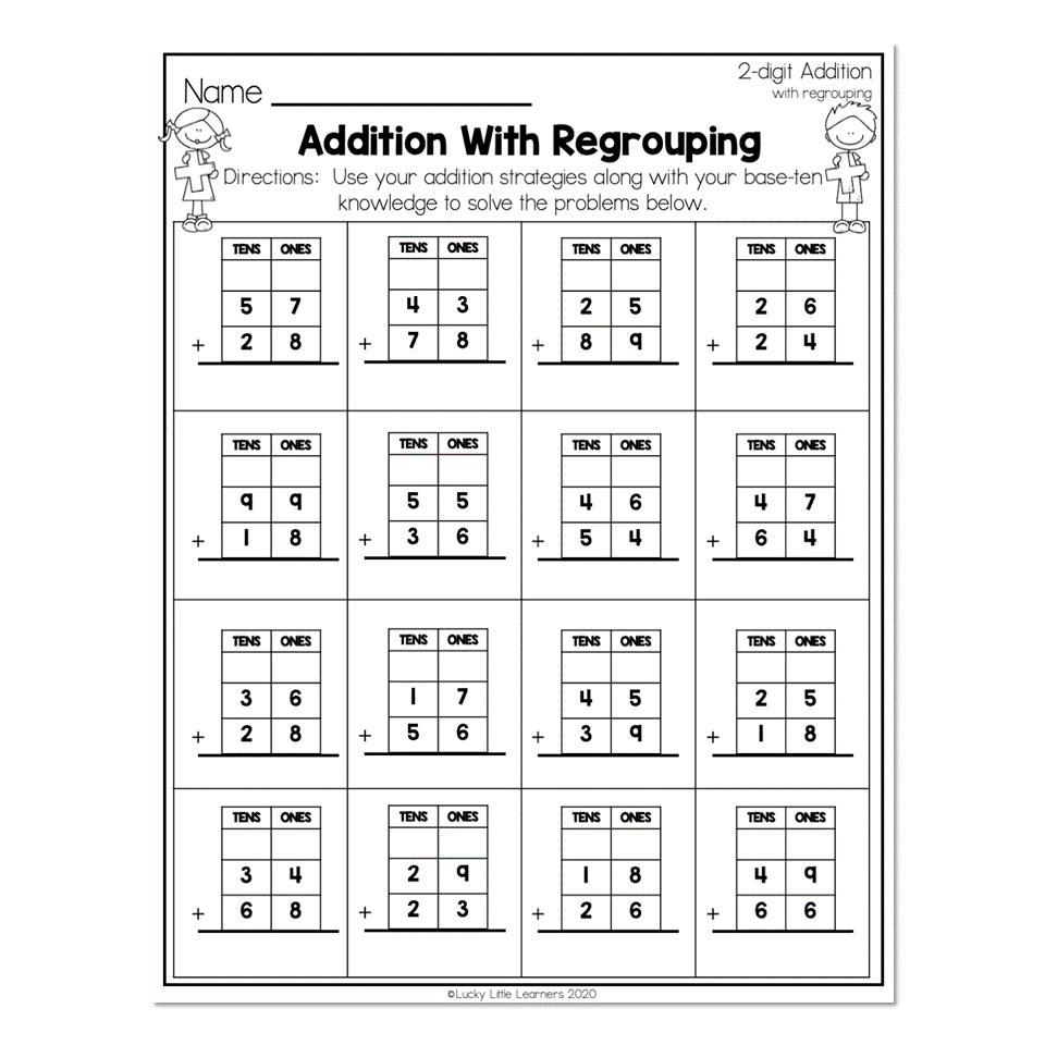 Math Regrouping Worksheets