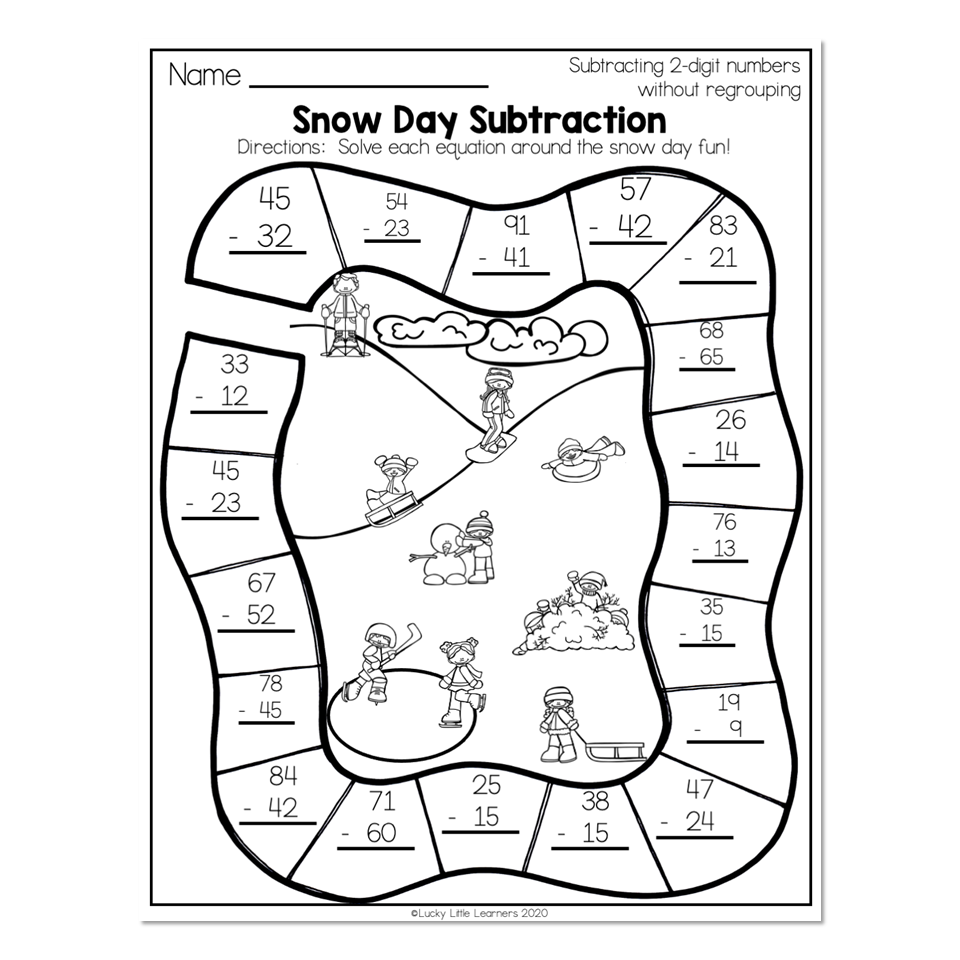 2nd Grade Math Worksheets 2 Digit Subtraction Without Regrouping 