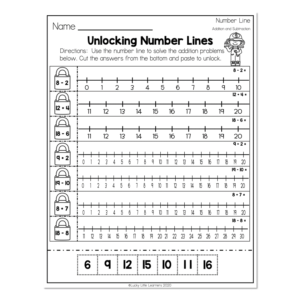 2nd Grade Math Worksheets Number Line Number Line Unlocking Number Lines Lucky Little Learners