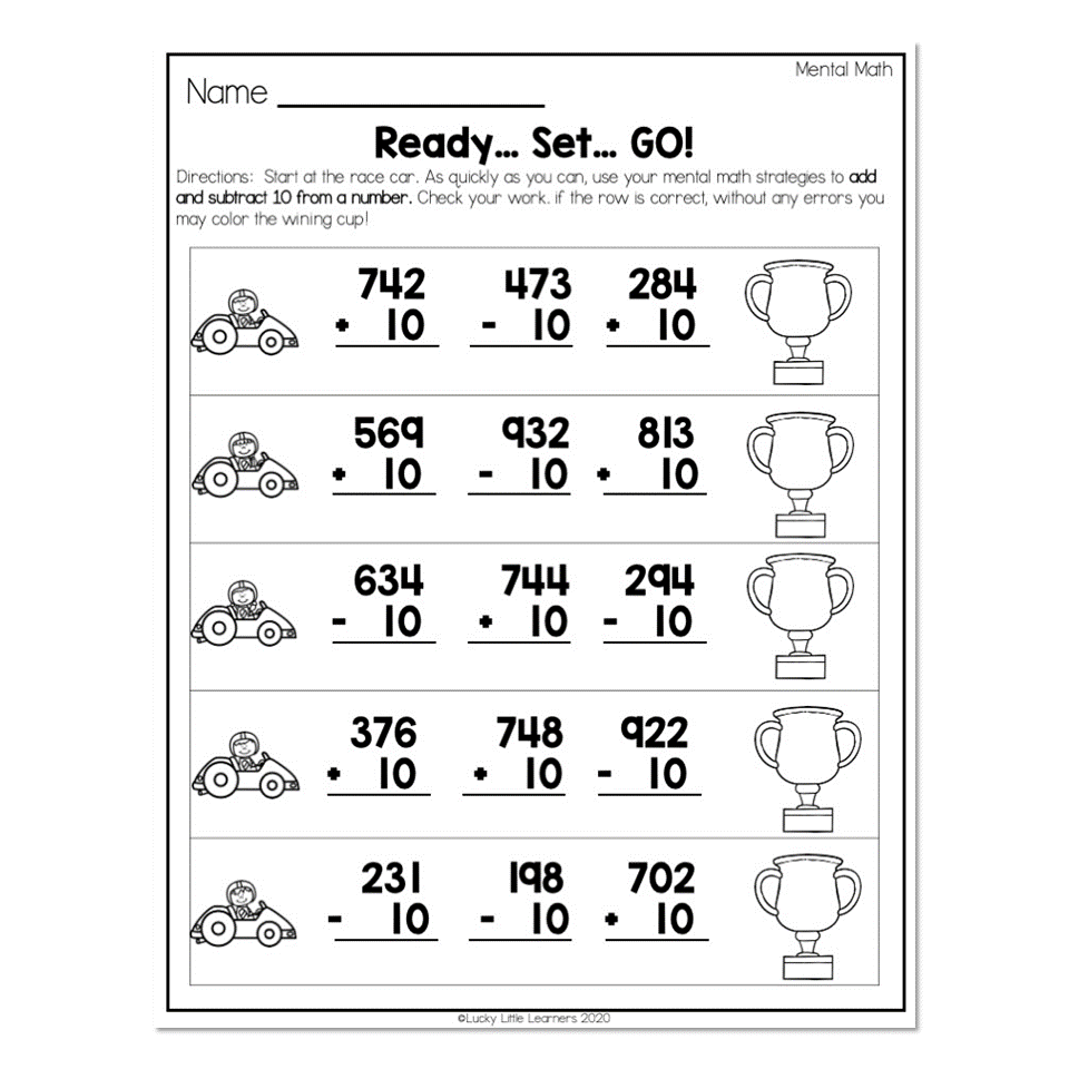2nd Grade Math Worksheets Place Value Mental Math Ready 