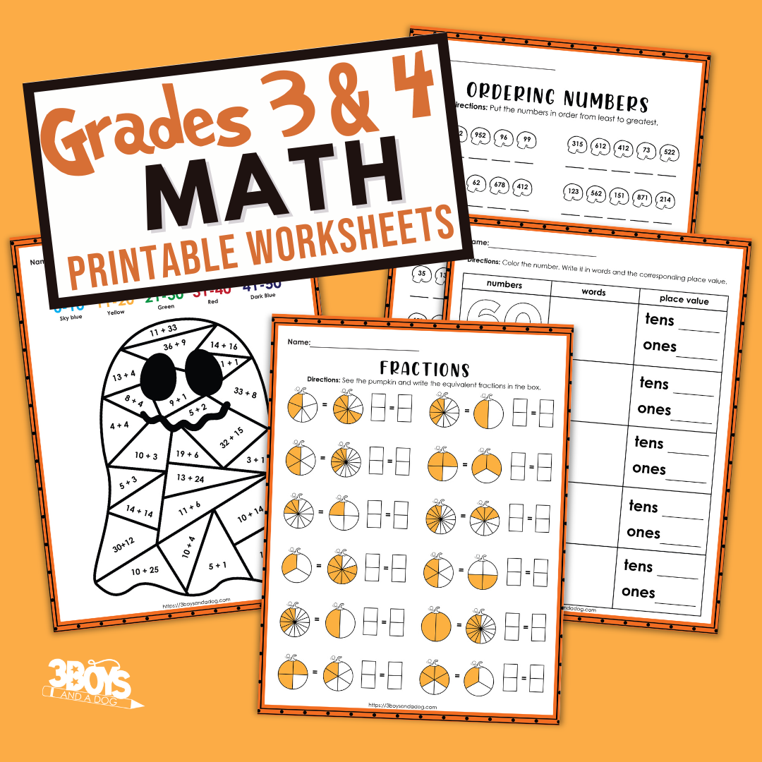 3rd And 4th Grade Math For Halloween Learning