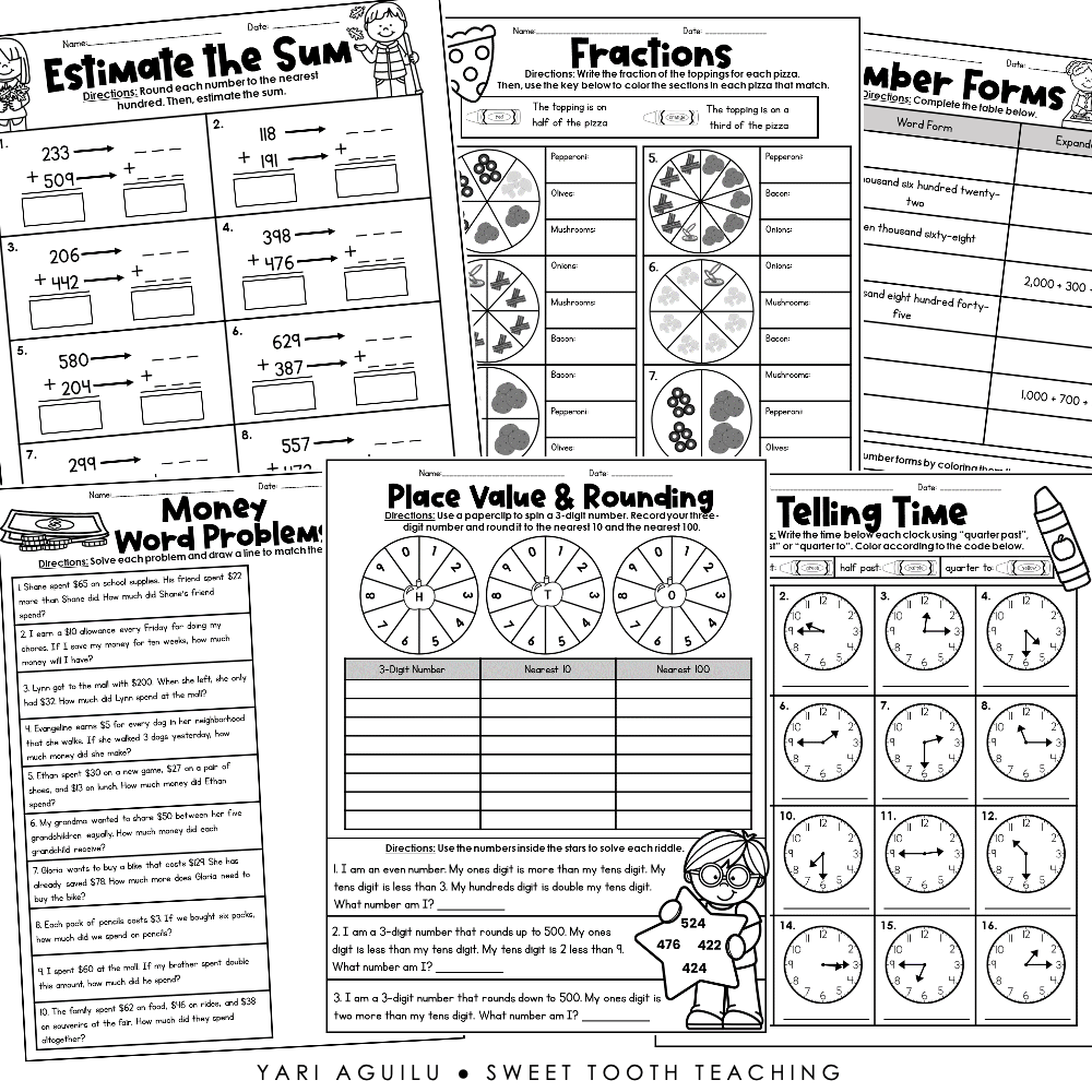 Printable Math Worksheets 3rd Grade