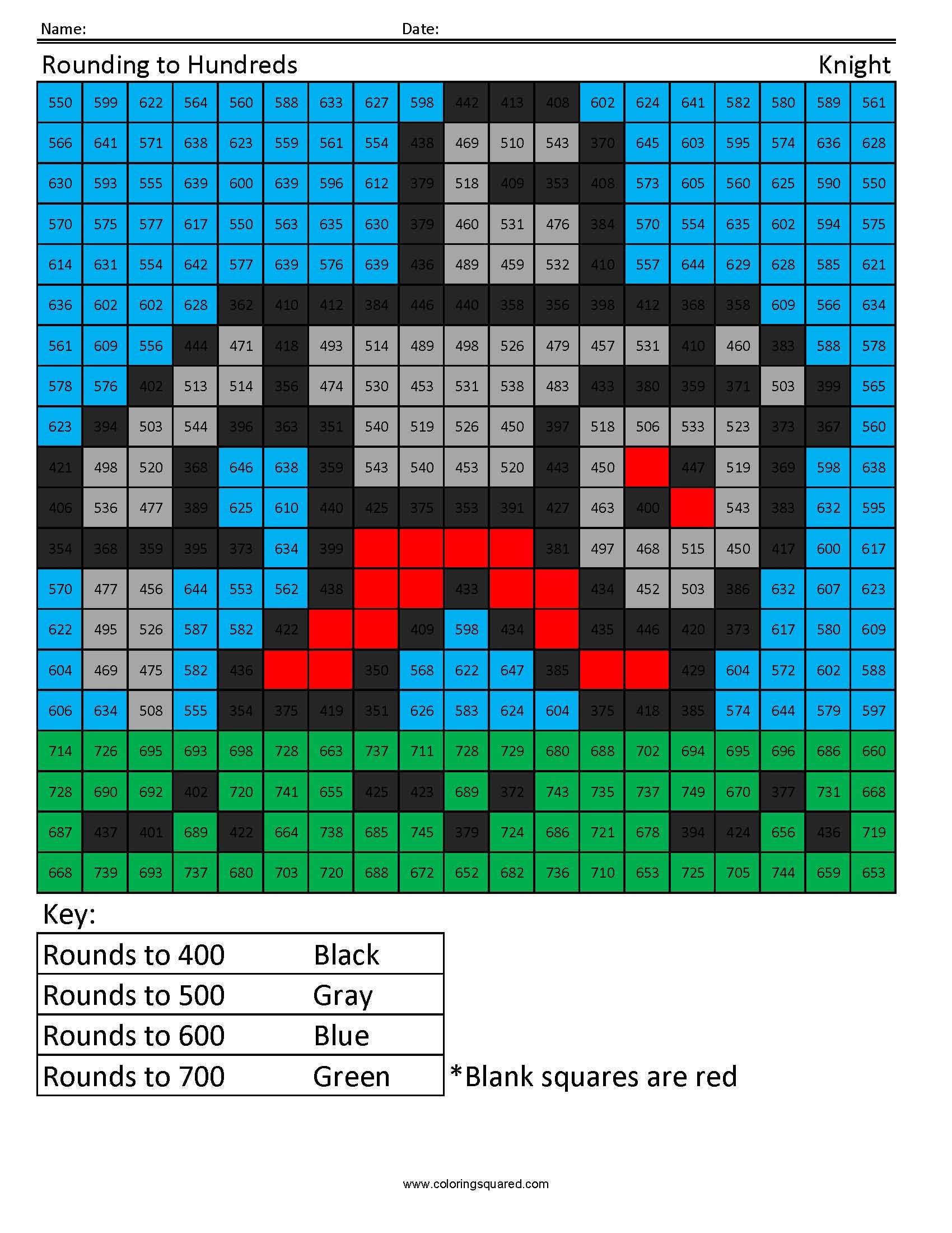 3rd Grade Math Coloring Squared