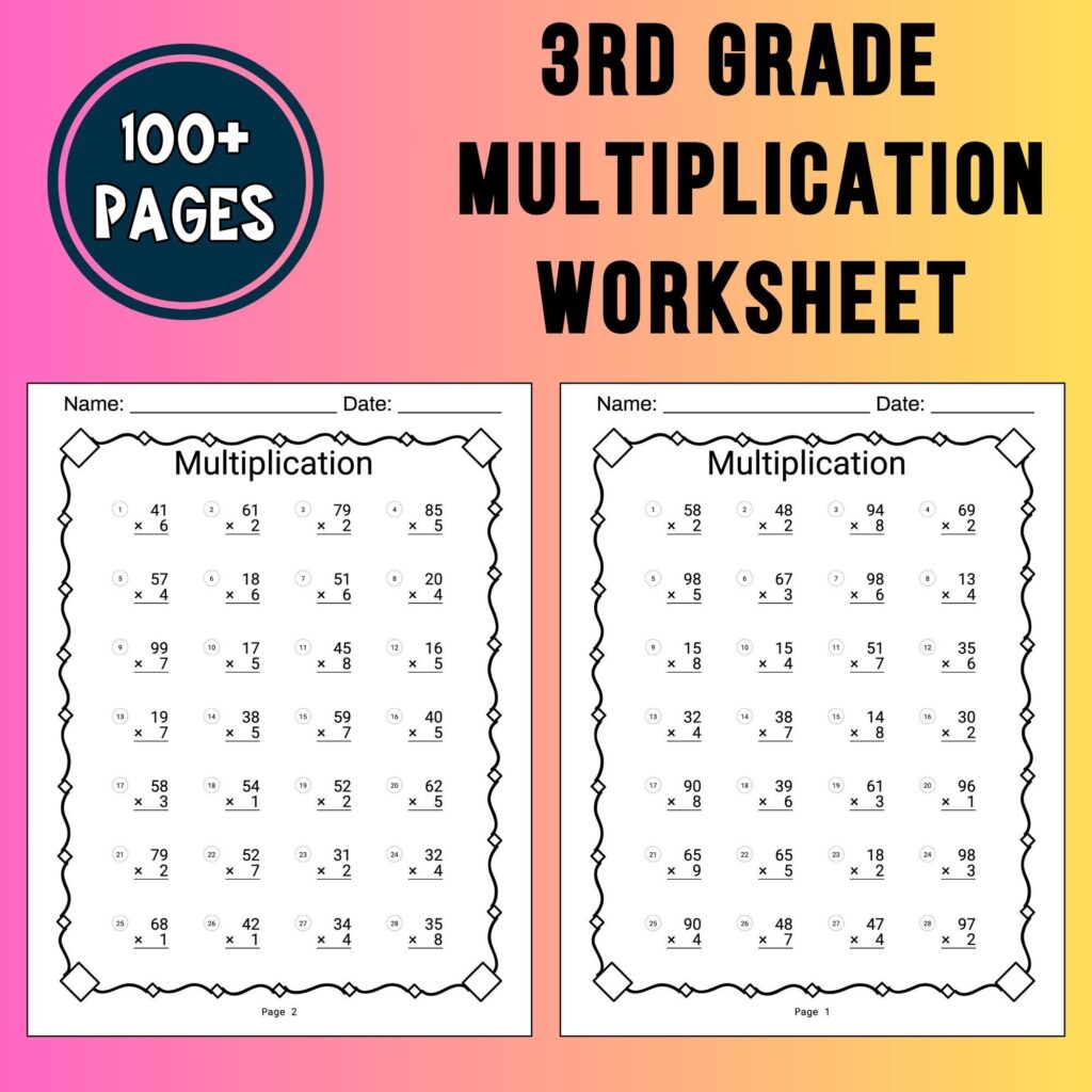 Math Worksheets For 3rd Grade Multiplication