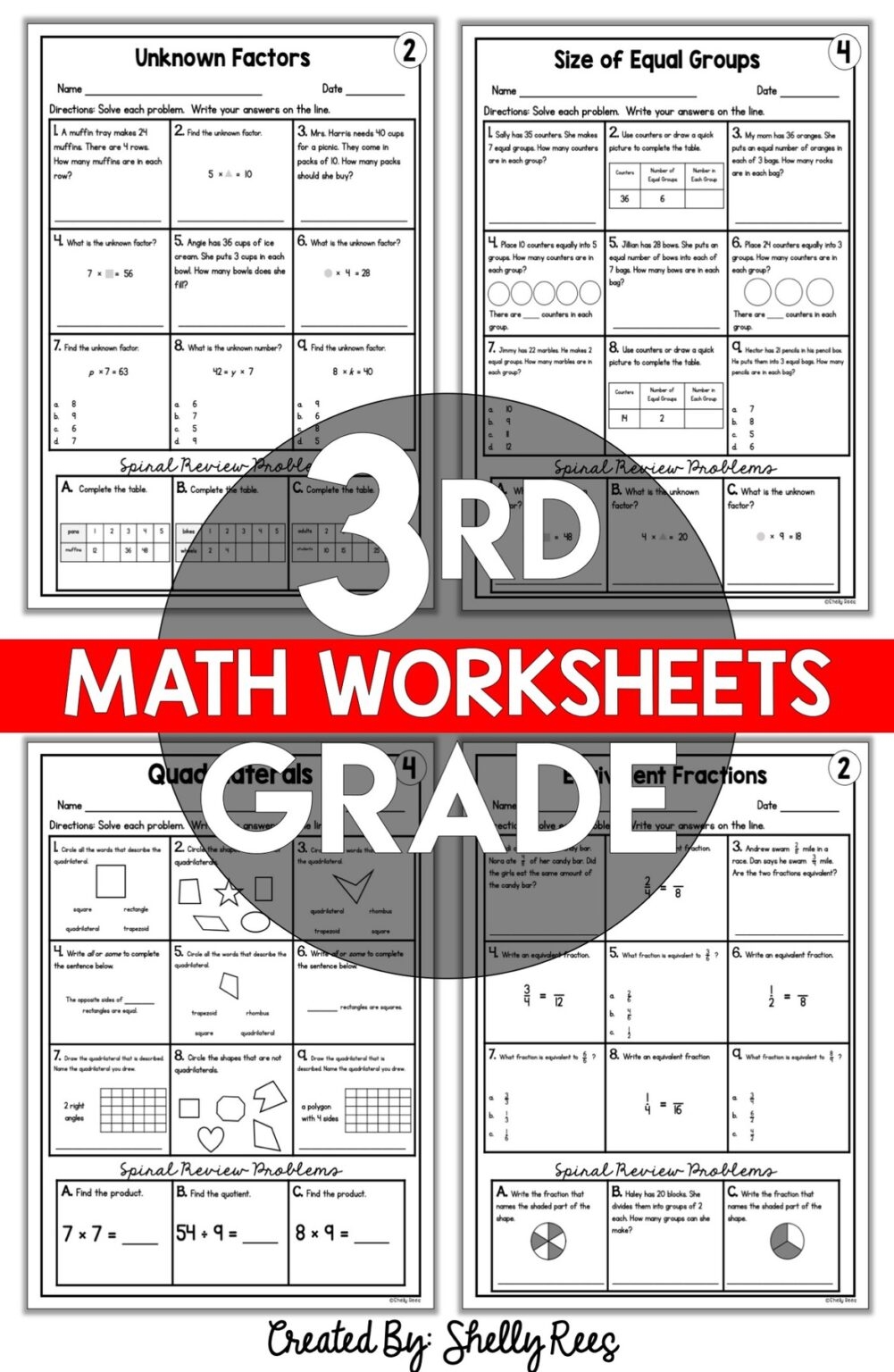 Math Worksheets For 3rd Grade