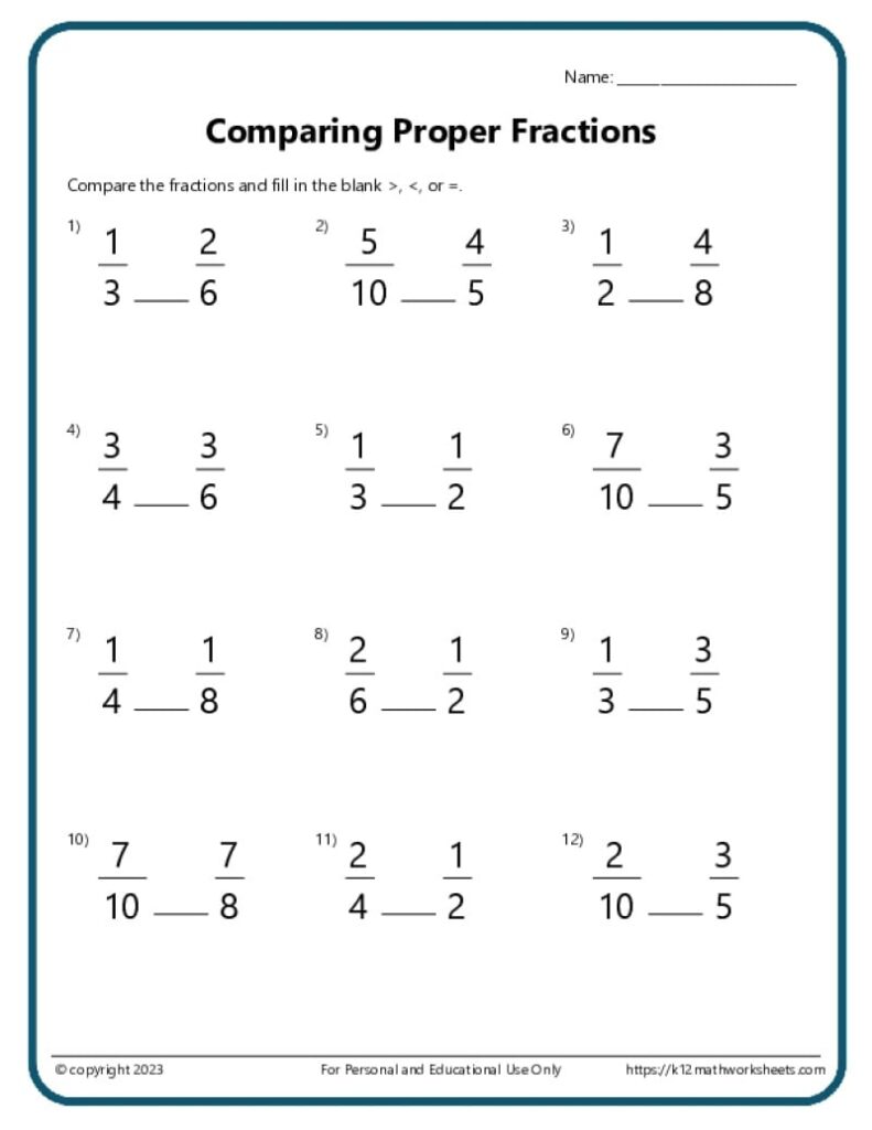 4th Grade Math Worksheets