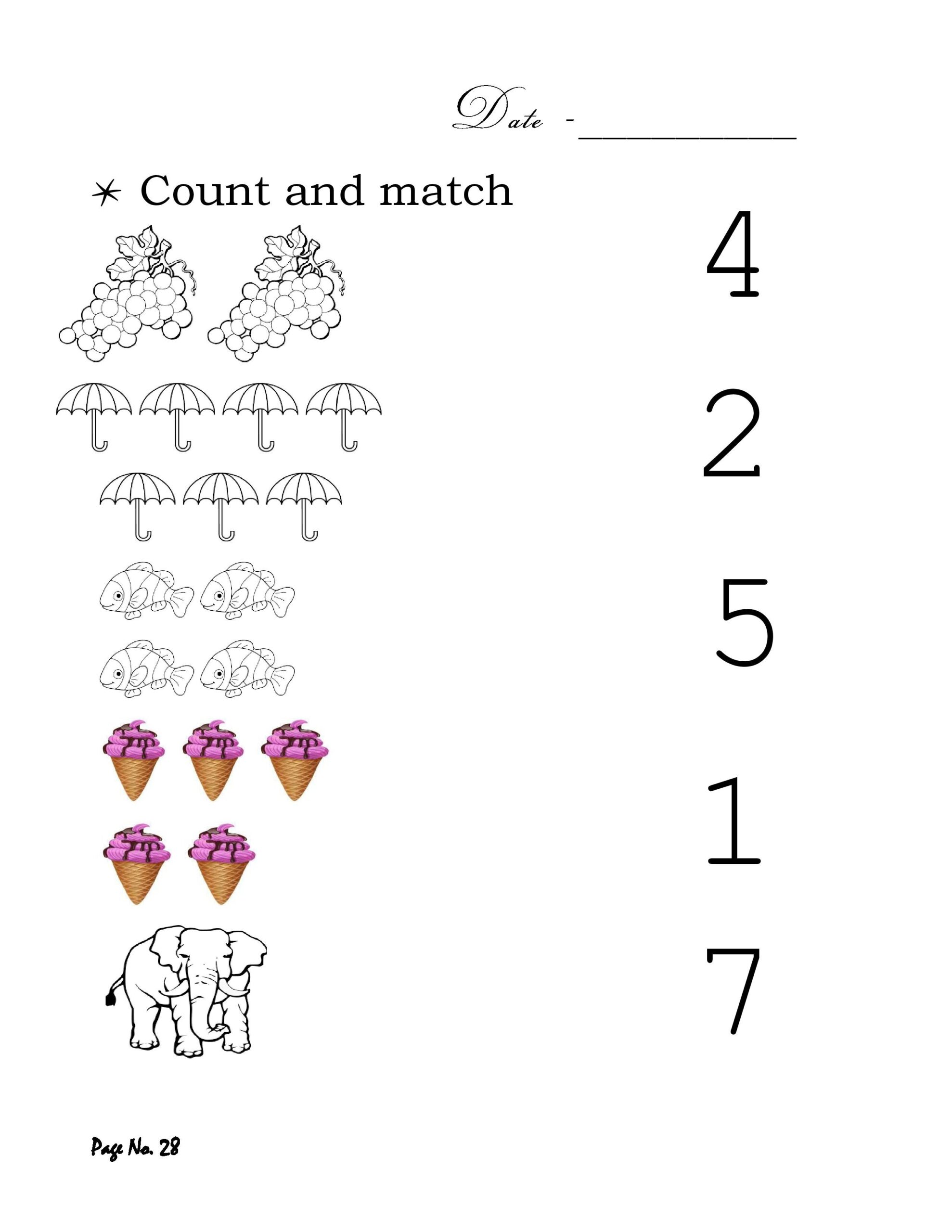 Nursery Worksheets Maths