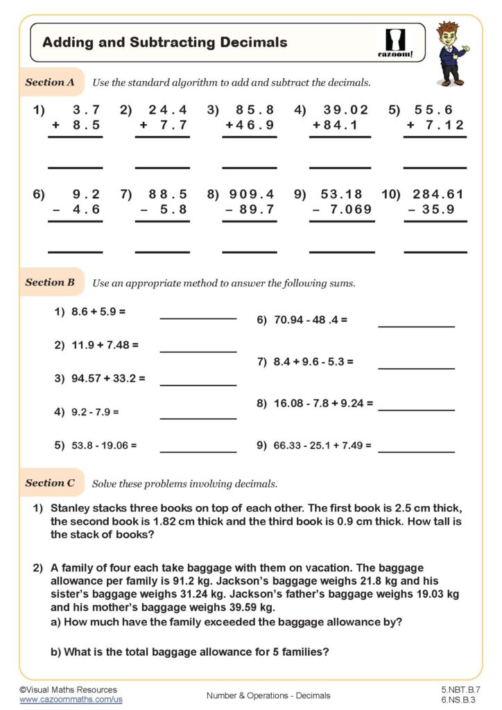 Class 5 Maths Worksheets