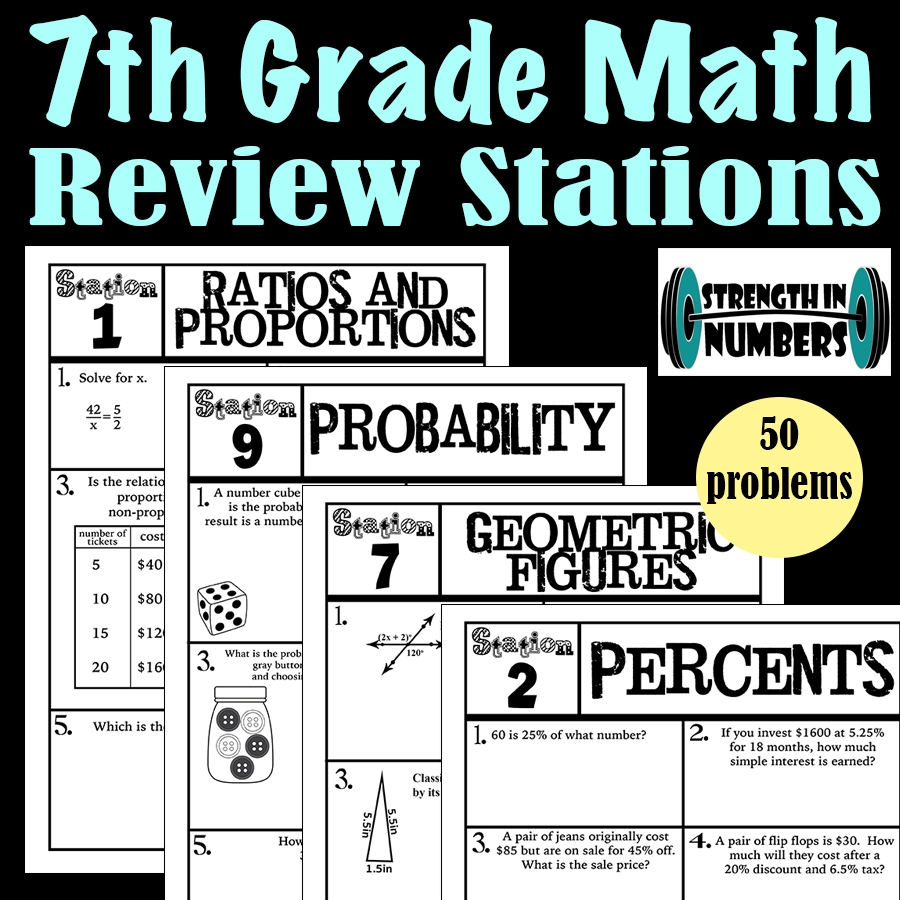 7th Grade Math End Of The Year Review Stations Made By Teachers
