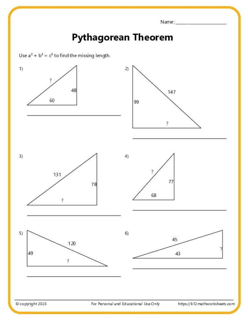 8th Grade Math Workhsheets