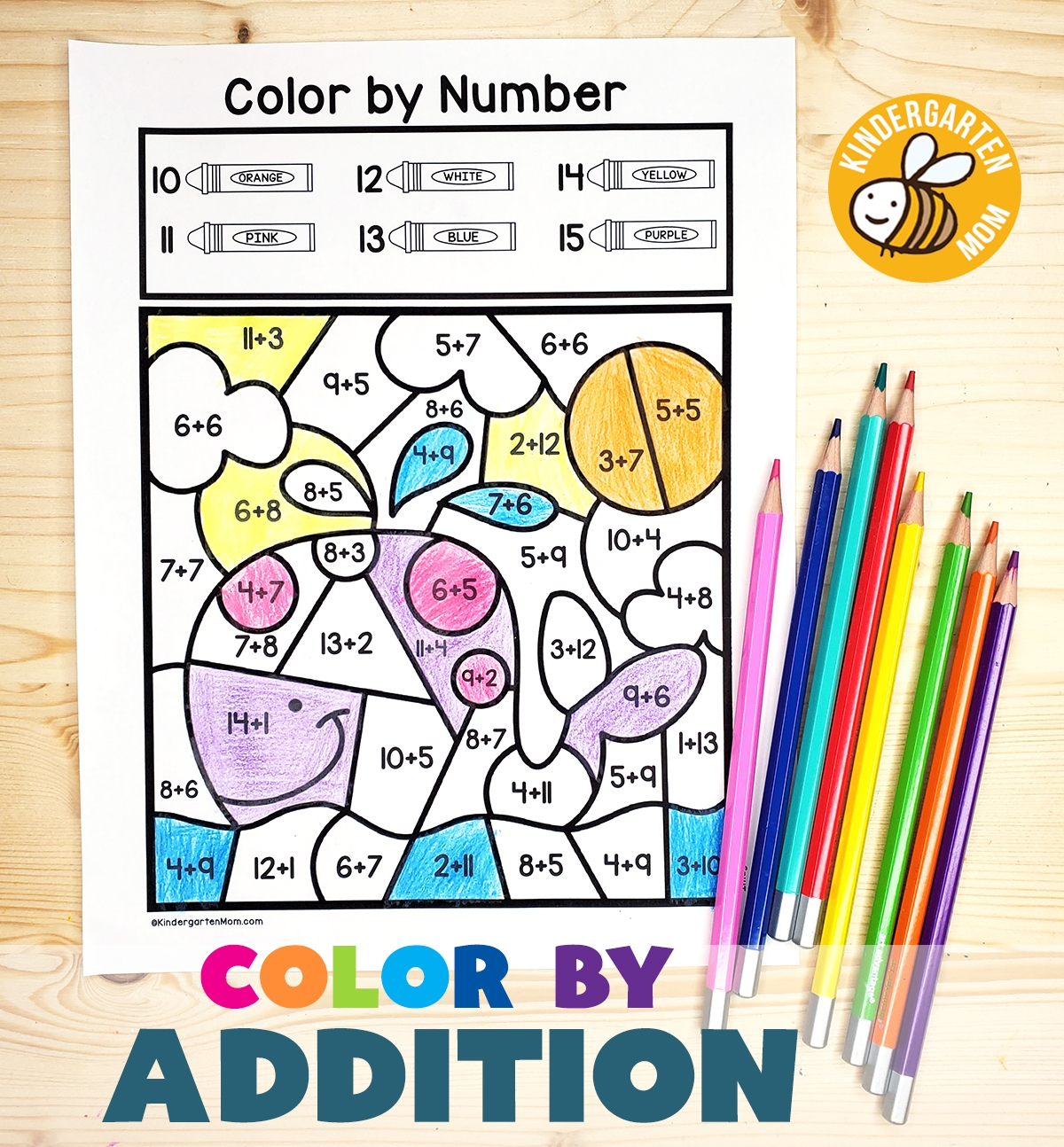 Math By Numbers Color Worksheet
