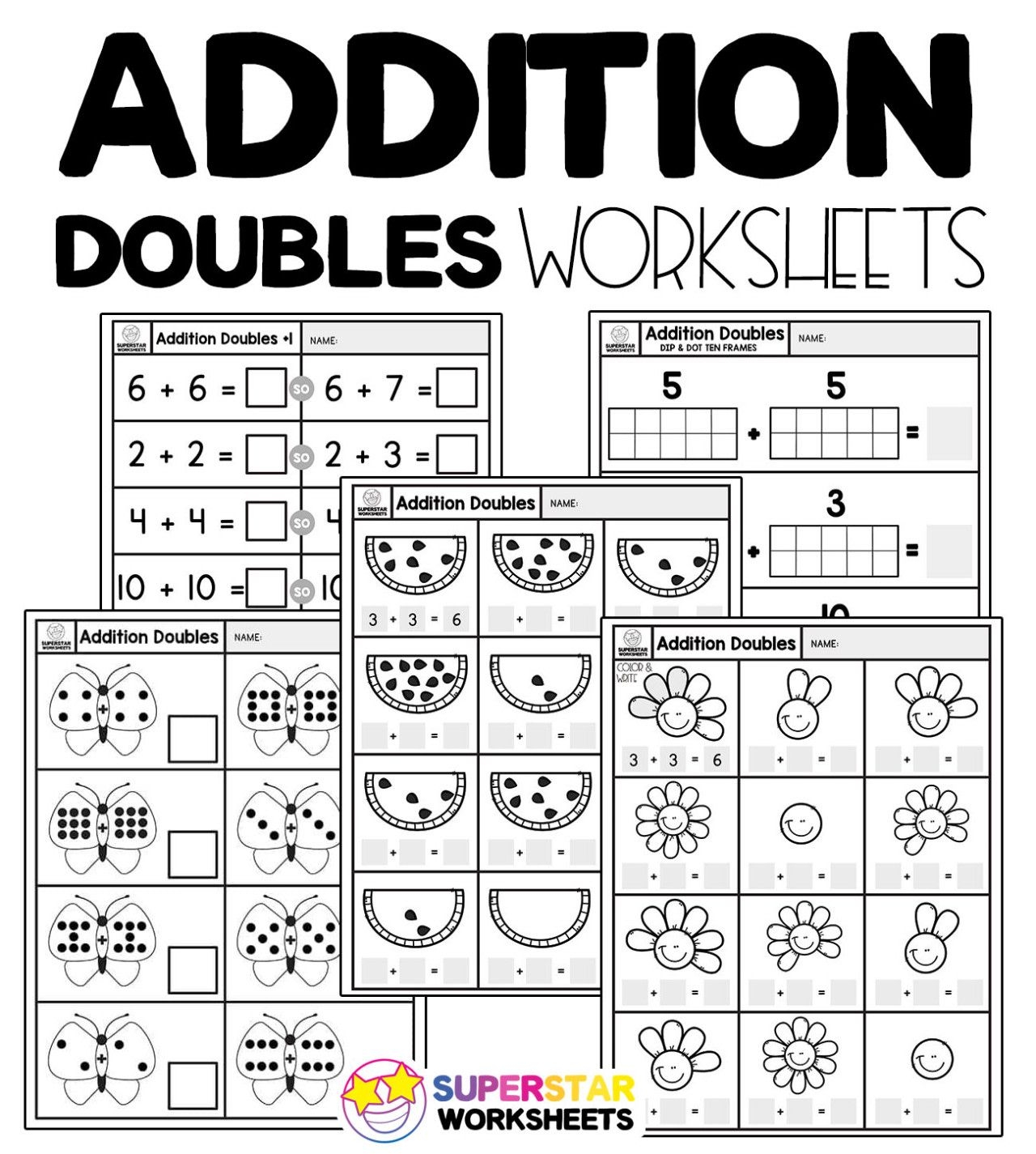 Doubles Math Facts Worksheets