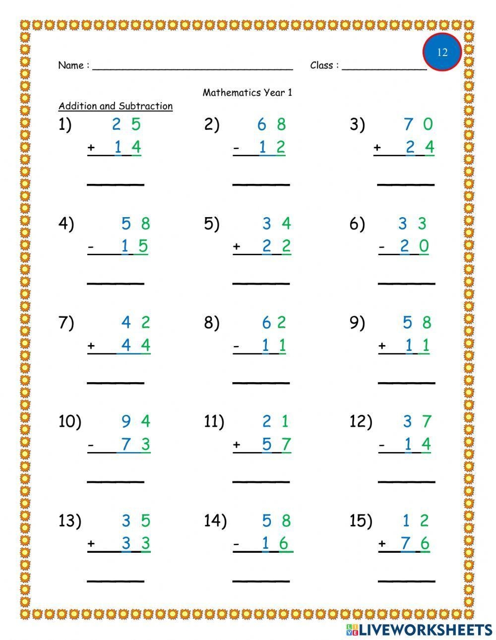 Addition Subtraction FREE Printable Worksheets Worksheetfun 