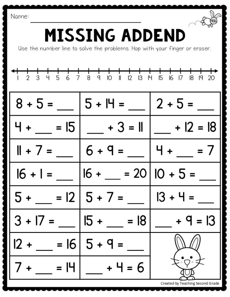Math Worksheets Second Grade