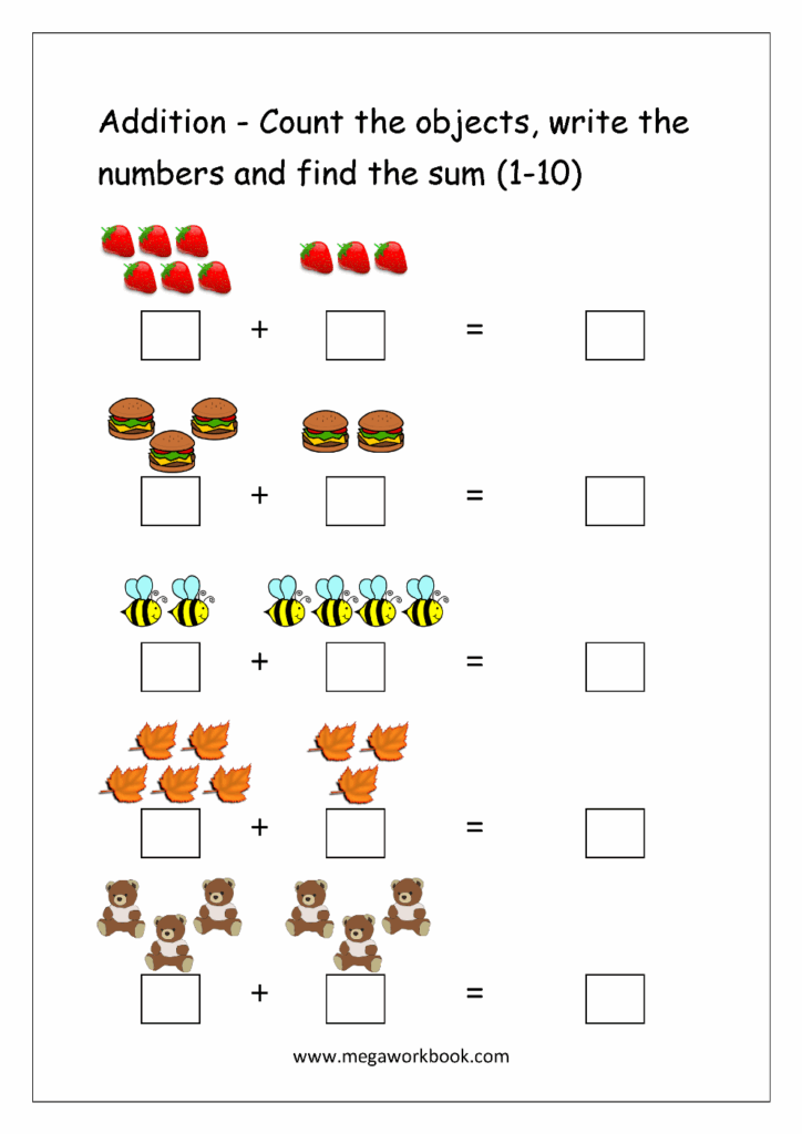 Worksheet For Kindergarten Math Addition