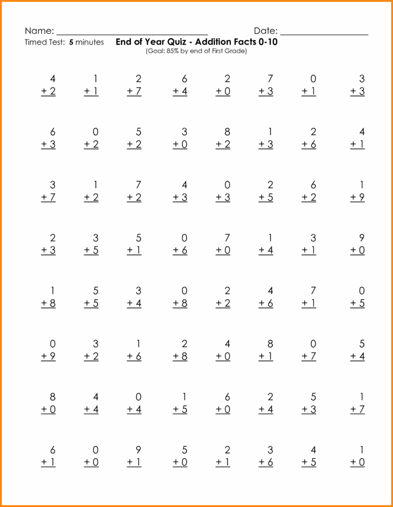 1st Grade Math Facts Worksheets