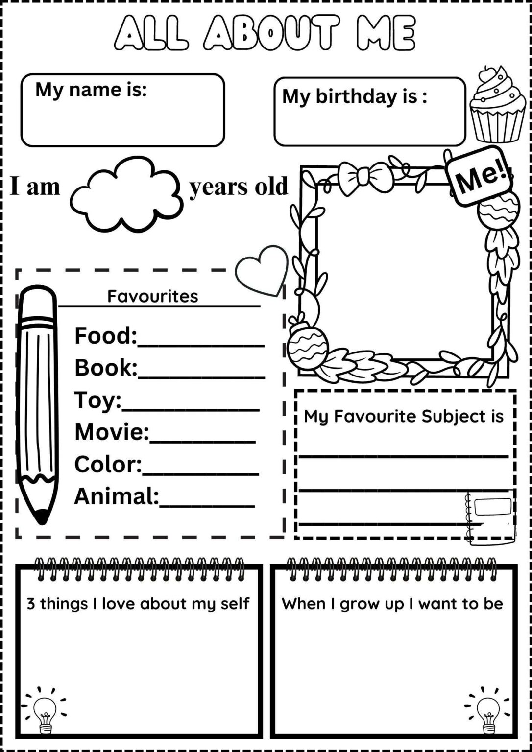 All About Me Math Worksheet - Math Worksheets Printable