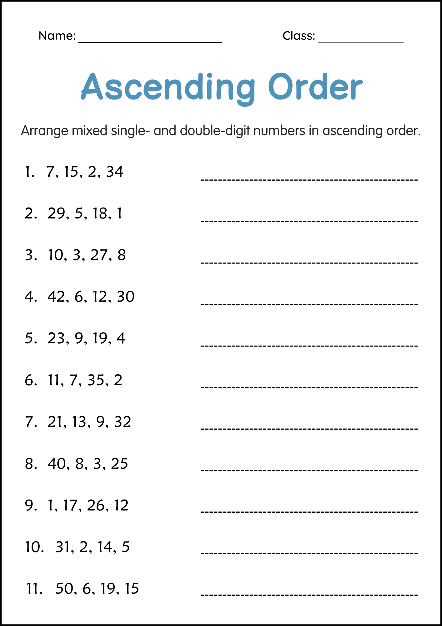Ascending Order 1 To 1000 Number Math Worksheets For Grade 1 2 3 