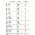 Algebra Math Worksheet