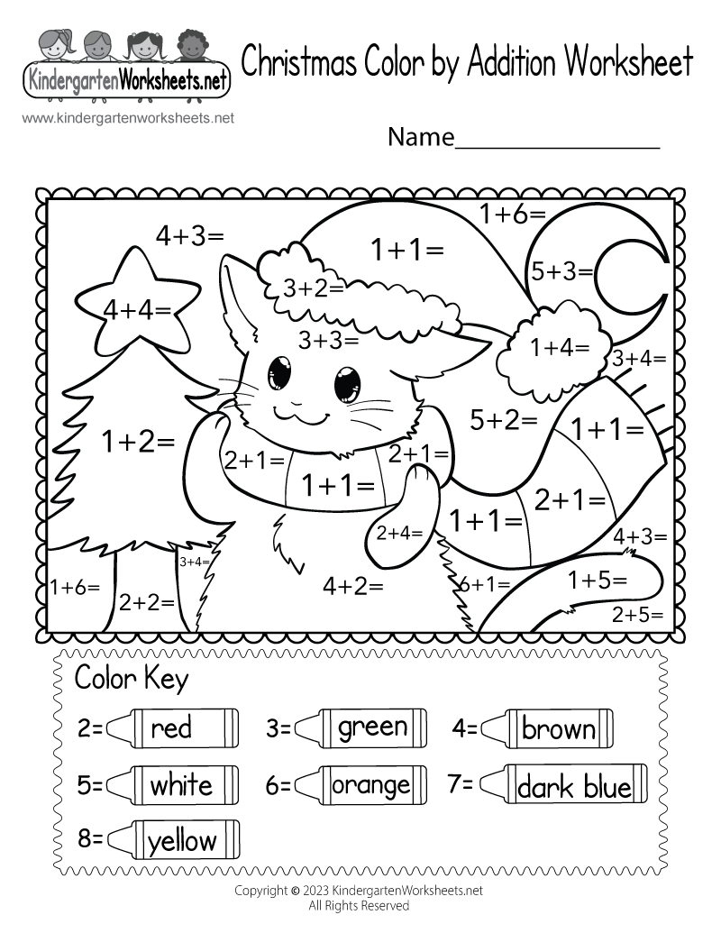 Christmas Math Worksheets Kindergarten