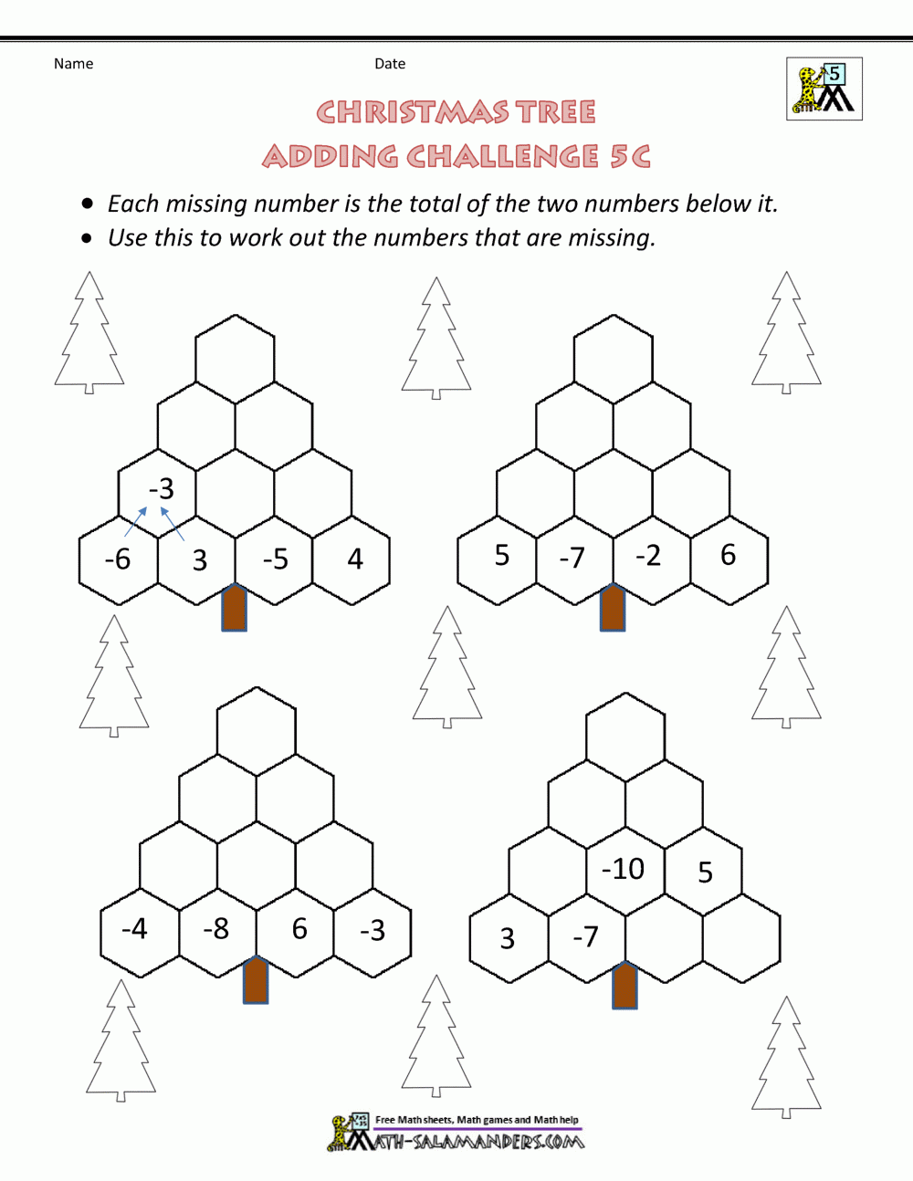 Christmas Math 5th Grade Worksheets