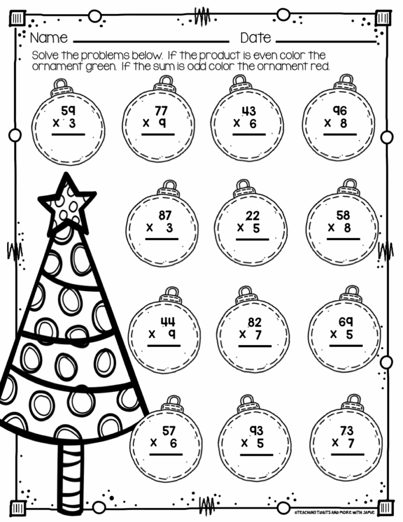 Math Worksheets For Christmas