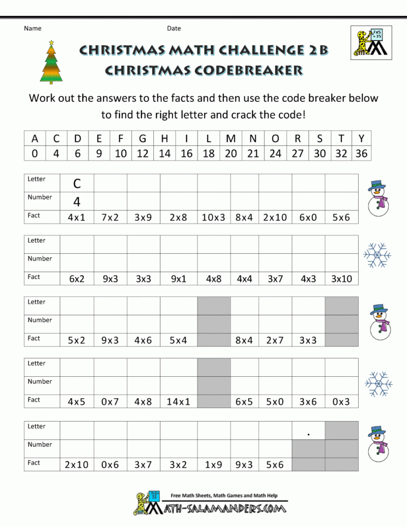 Free Christmas Math Worksheets