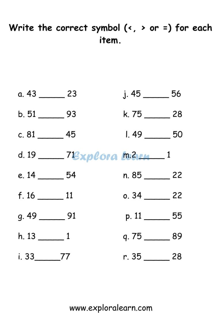 Class 1 Math Worksheets Practice And Learn