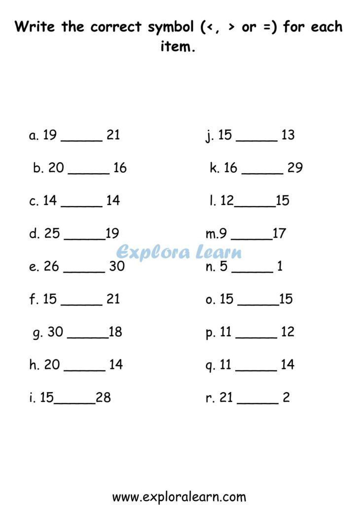 Maths Worksheets For Class 1 Pdf