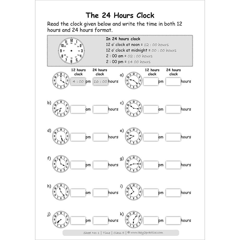 Class Five Maths Worksheet