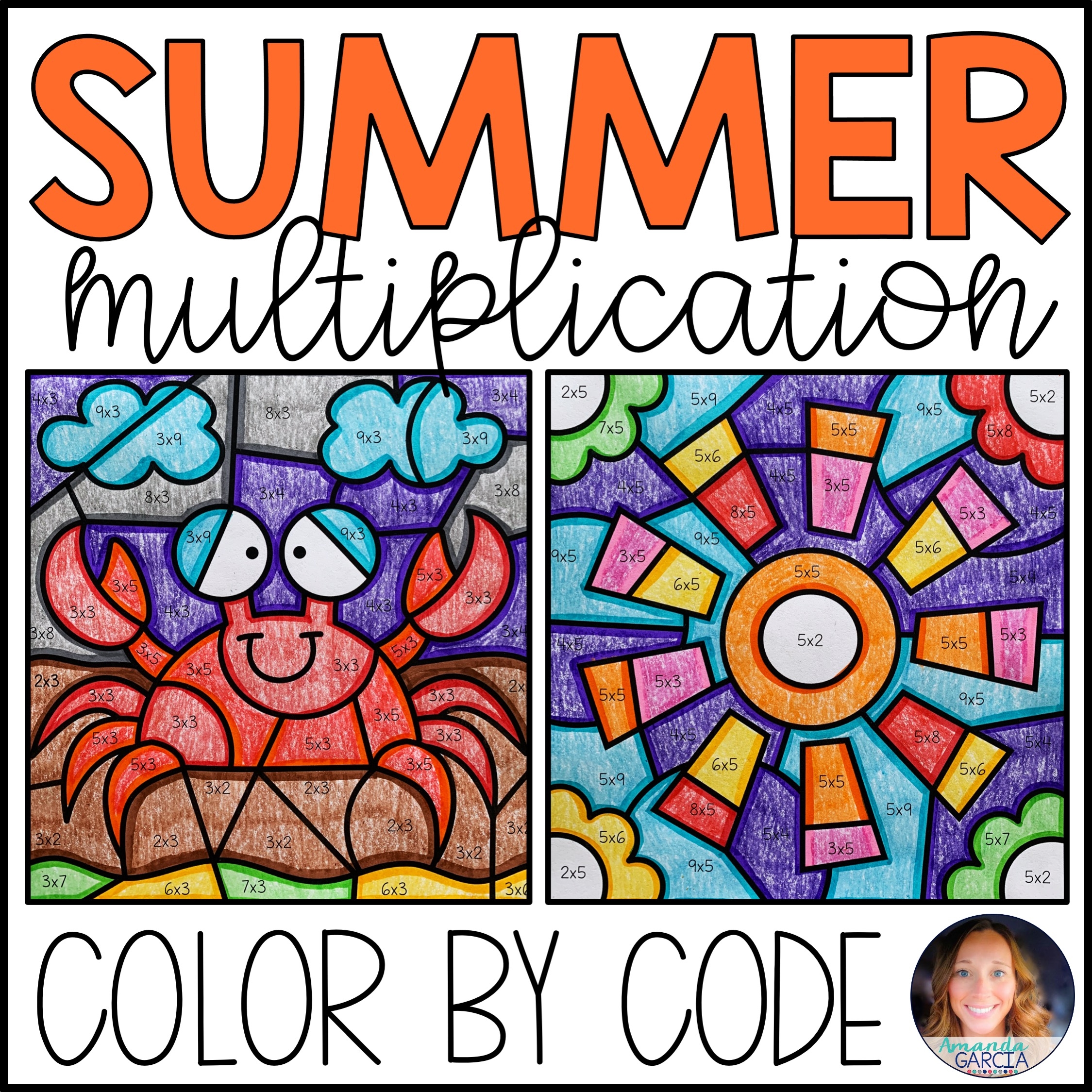 Color By Number Summer Multiplication Facts Practice Amanda 