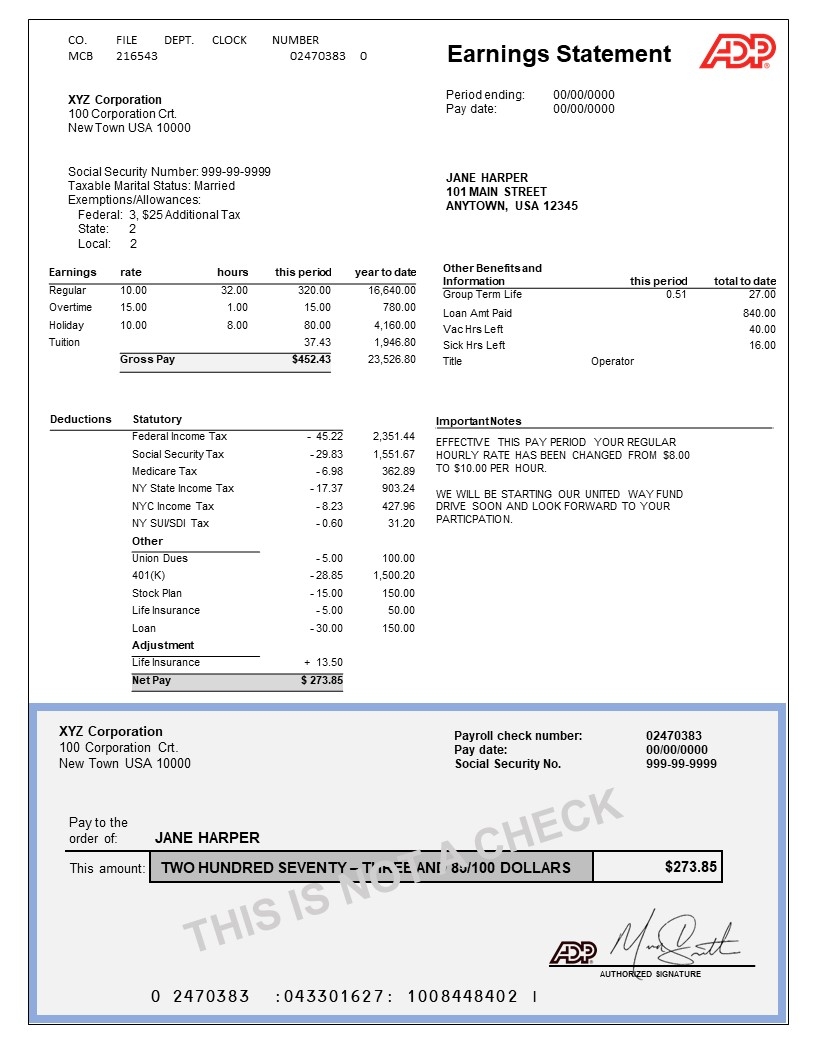 Consumer Math Earnings Statement Understanding A Paycheck with Google Slides Classful