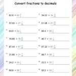 Math Decimals And Fractions Worksheets