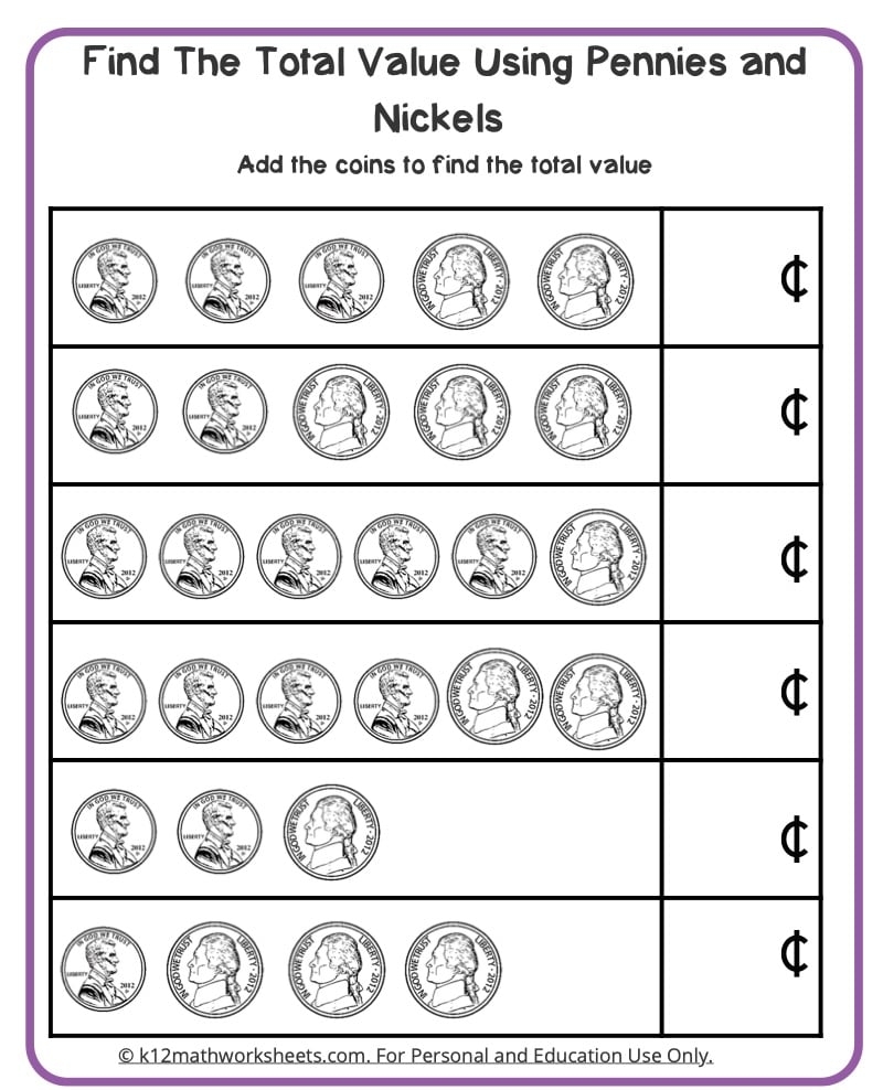 Math And Money Worksheets
