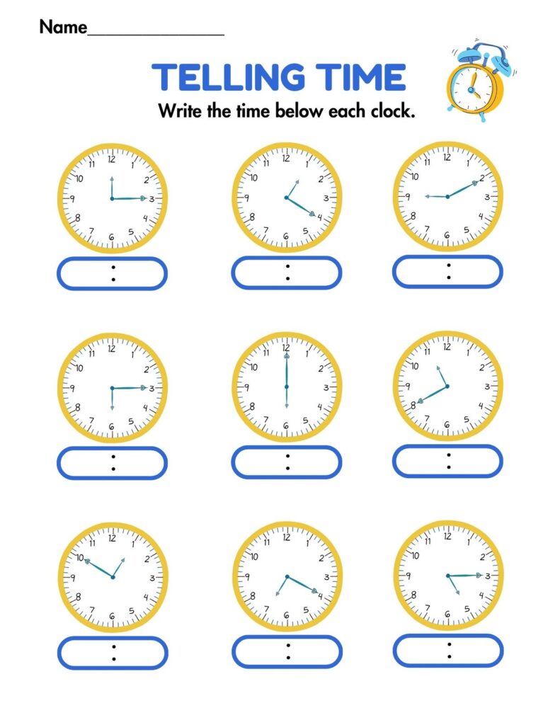 Maths Time Worksheets