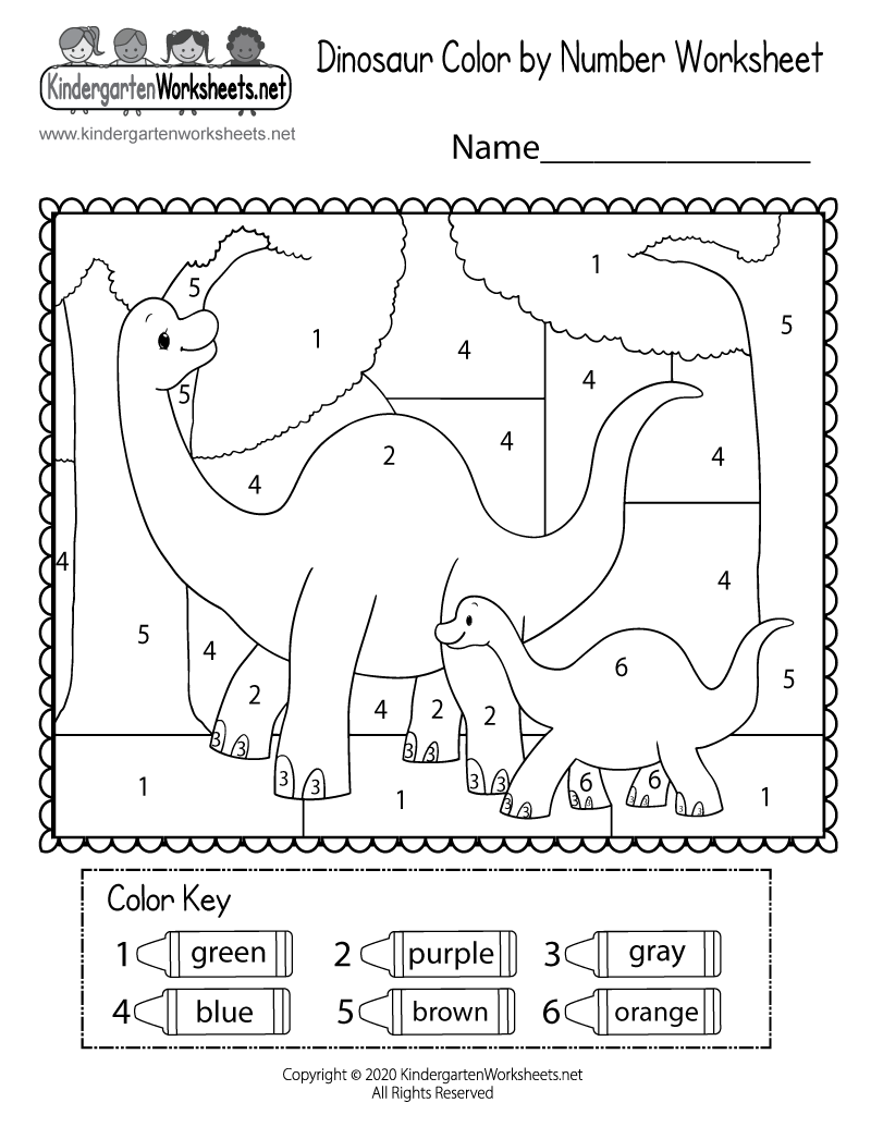 Dinosaur Color By Number Worksheet Free Printable Digital U0026 PDF