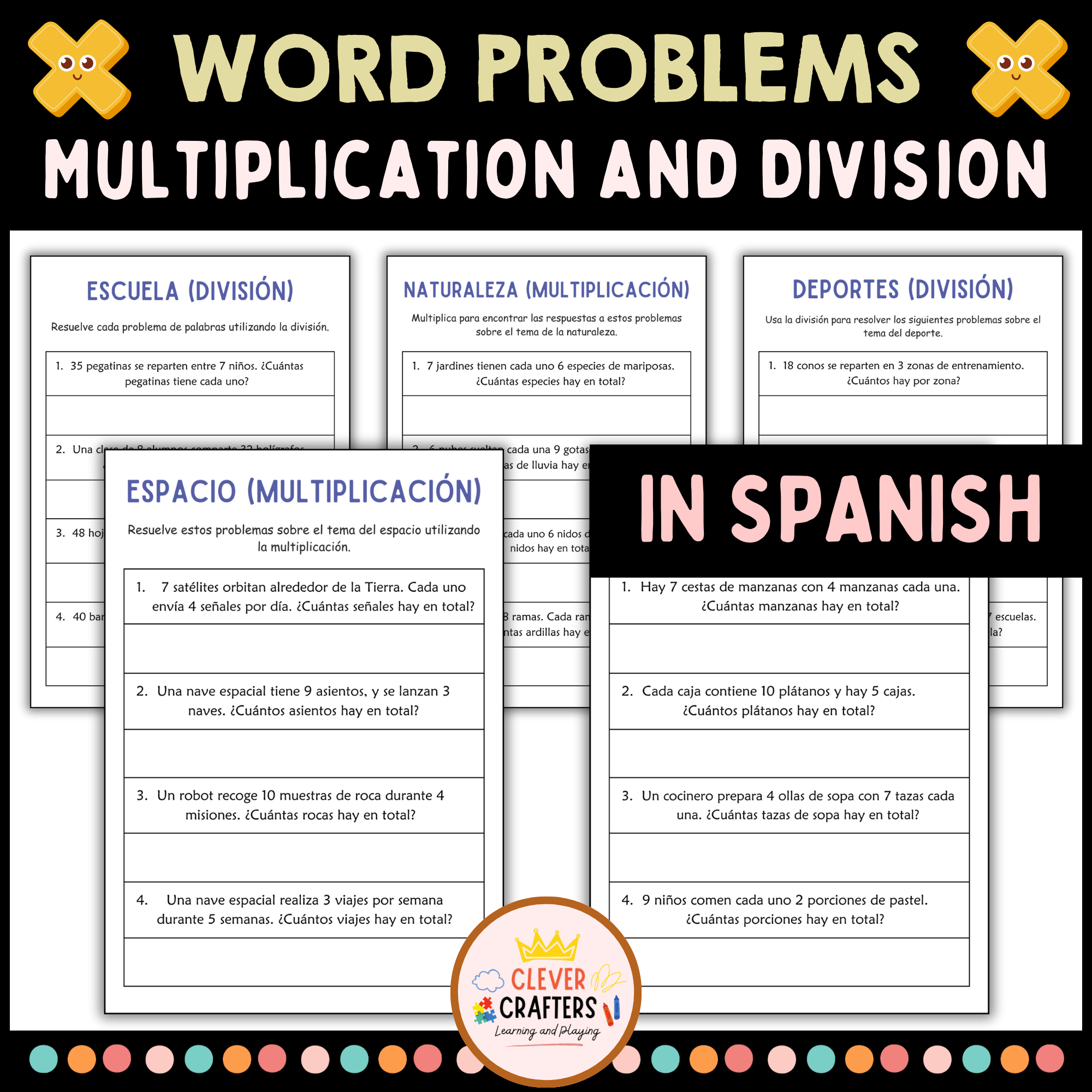 Division And Multiplication Word Problems Math Worksheets In Spanish For Grade 2 Made By Teachers
