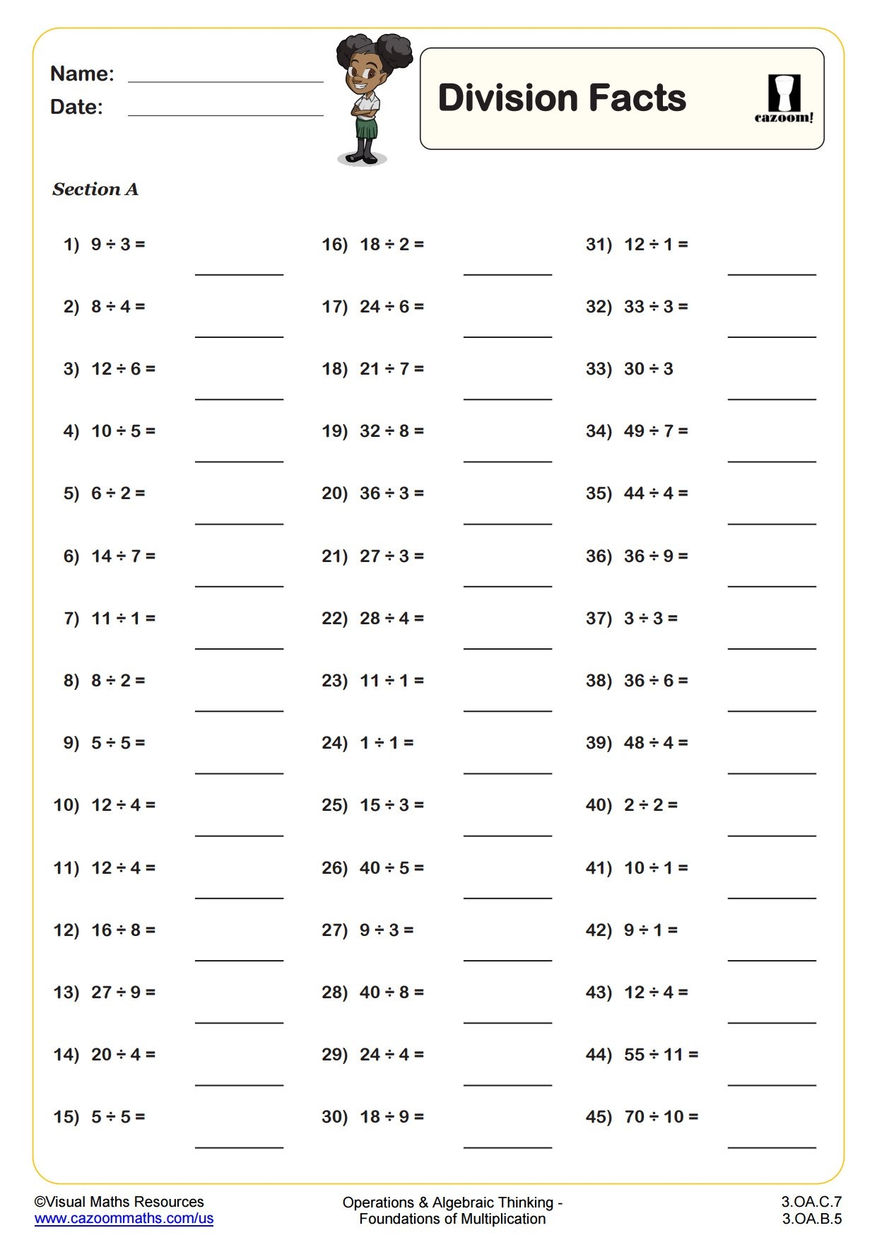 Division Facts Fun And Engaging 3rd Grade PDF Worksheets