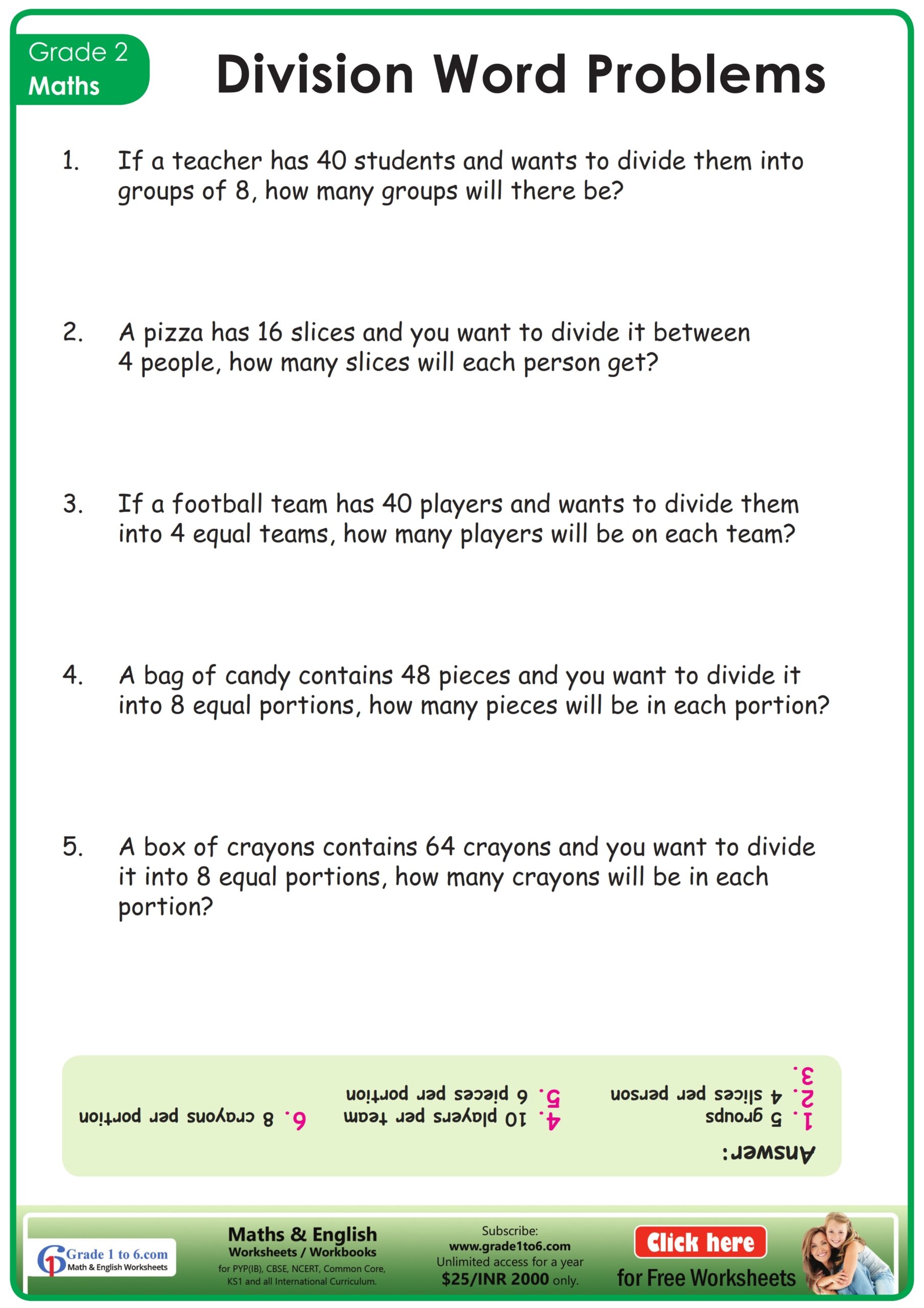 Real World Math Problems Worksheets