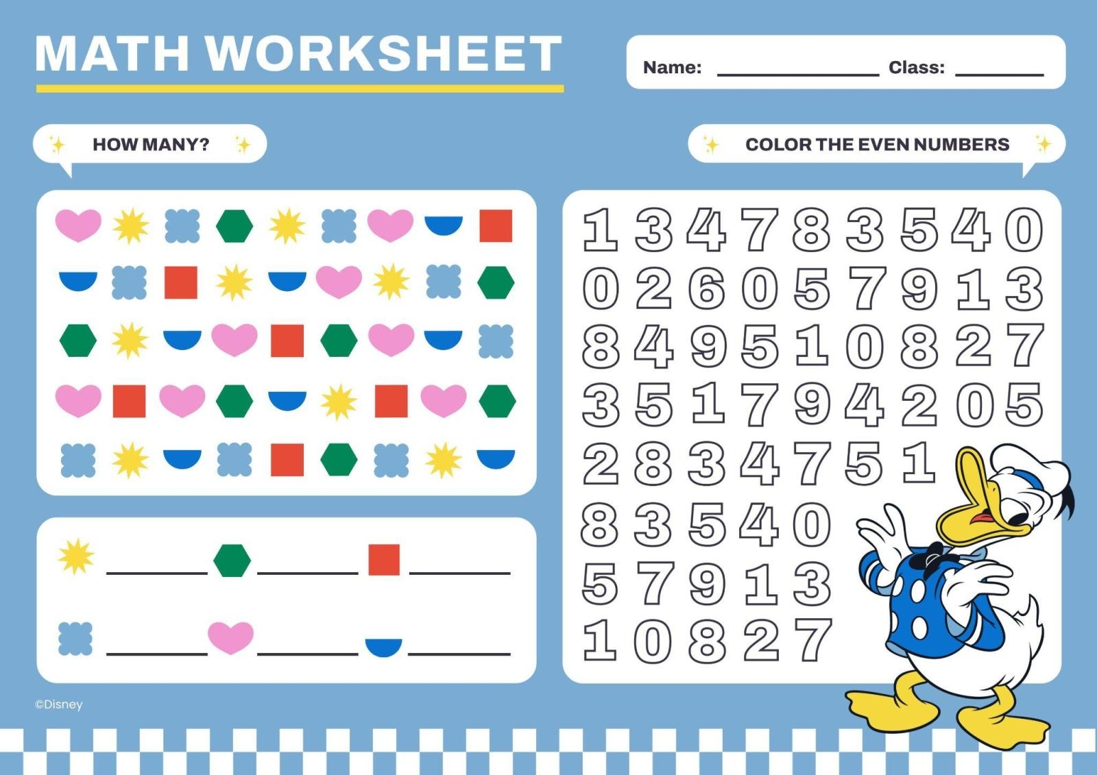 Disney Math Worksheets