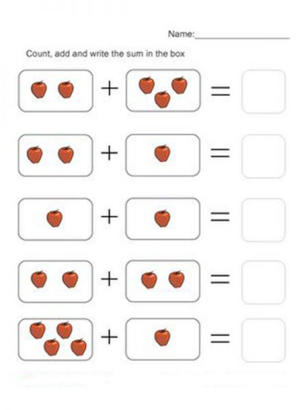 Download Touch Math Addition Worksheets For Kindergarten