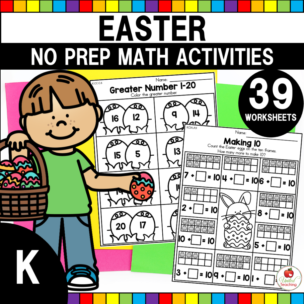 Easter Math Activities Kindergarten United Teaching