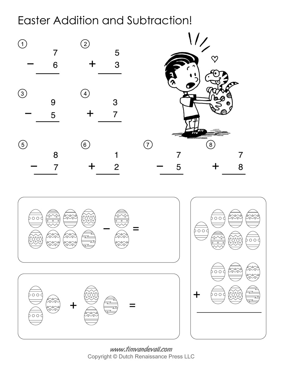 Math Easter Worksheets