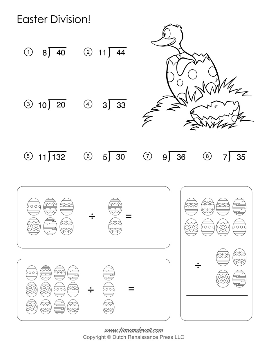 Easter Math Worksheets Division Worksheet Tim s Printables